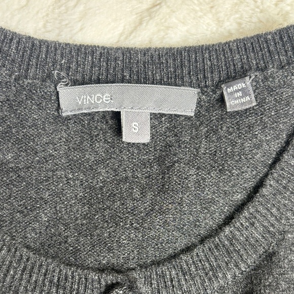 Vince Womens 100% Cashmere Sweater Cardigan Sz Small Gray Button Up Pockets - Picture 4 of 7
